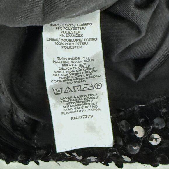 Ann Taylor Party Black Sequin Wrap Top – Stretch Party Blouse Size M - Picture 6 of 7